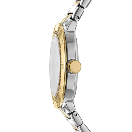 DKNY Eastside Logo Two Tone Stainless Steel Bracelet