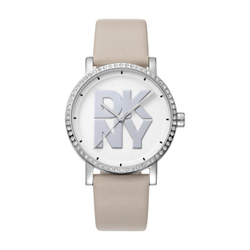 DKNY Soho Logo Leather Strap
