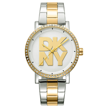 DKNY Soho Logo Two Tone Stainless Steel Bracelet