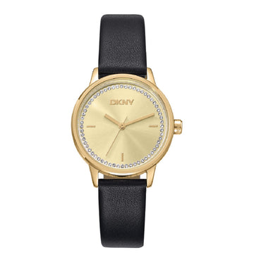 DKNY Γυναικείο Ρολόι με Μαύρο Δερμάτινο Λουράκι DK1L086L0025