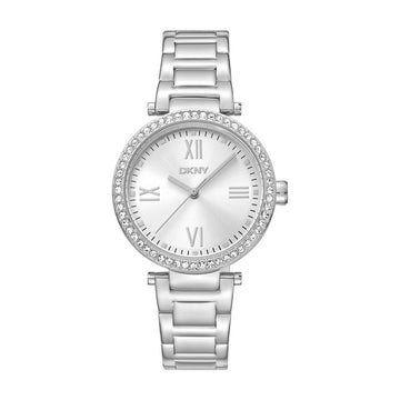 DKNY Γυναικείο Ρολόι με Ασημί Μεταλλικό Μπρασελέ DK1L093M0035