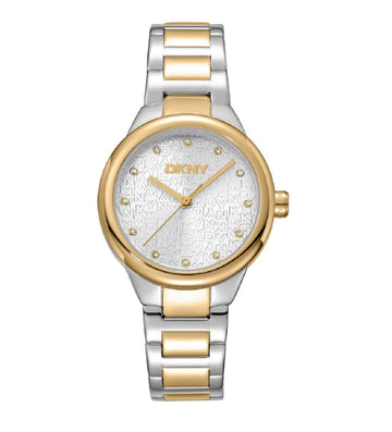 DKNY Γυναικείο Ρολόι Δίχρωμο με Λευκό Καντράν DK1L110M0075