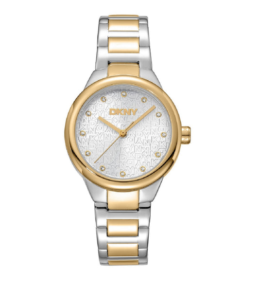 DKNY Γυναικείο Ρολόι Δίχρωμο με Λευκό Καντράν DK1L110M0075