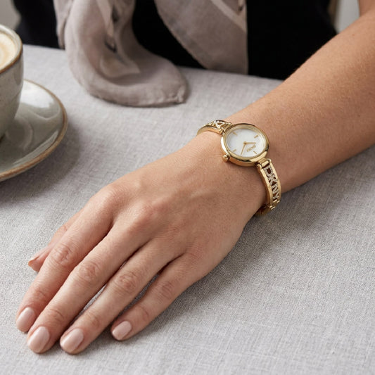 Ρολόι Γυναικείο DKNY Χρυσό με Mother of Pearl Καντράν DK1L115M0225