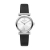 DKNY Γυναικείο Ρολόι Quartz με Μαύρο Δερμάτινο Λουράκι & Ασημί Καντράν DK1L159L0015