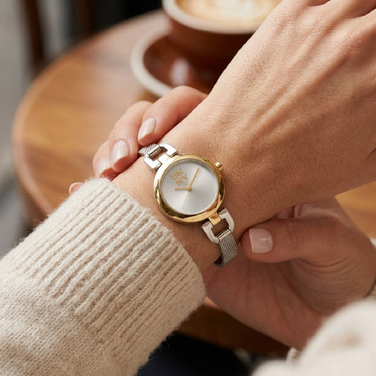Ρολόι Γυναικείο DKNY Δίχρωμο με Mesh Μπρασελέ DK1L161M0255