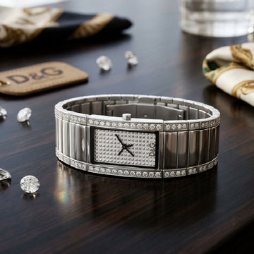 Ρολόι Γυναικείο D&G Stainless Steel Λευκό με Κρύσταλλα DW0276