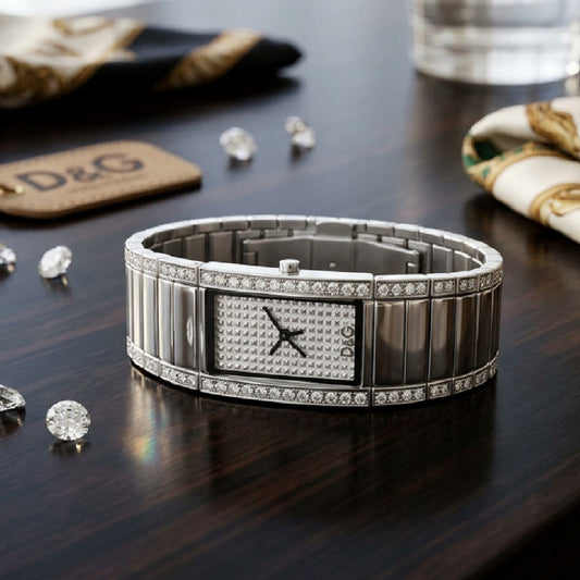 Ρολόι Γυναικείο D&G Stainless Steel Λευκό με Κρύσταλλα DW0276