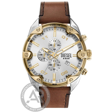 Diesel Spiked Chronograph Leather Strap