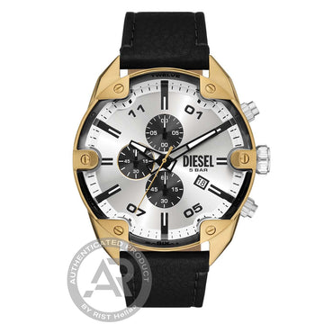 Diesel Spiked Chronograph Leather Strap