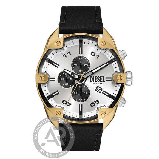 Diesel Spiked Chronograph Leather Strap