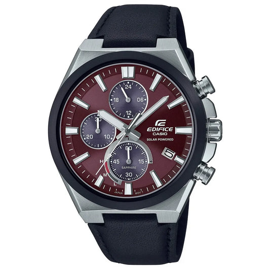 Casio Edifice Black Leather Strap
