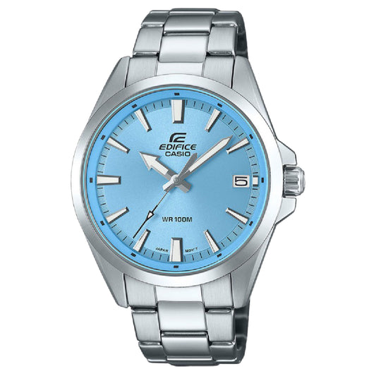 Ρολόι Ανδρικό Casio Edifice EFV-100D-2BVUEF Ασημί με Γαλάζιο Καντράν