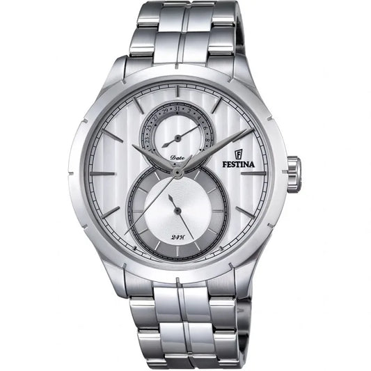 Festina Date Silver Stainless Steel Bracelet