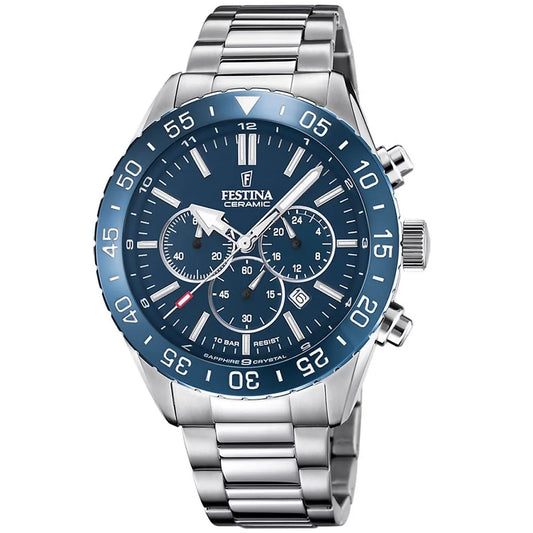 Festina Chronograph Silver Stainless Steel Bracelet
