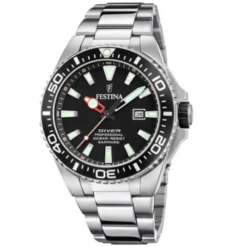 Festina Diver  Silver Stainless Steel Bracelet