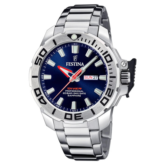 Festina Diver Professional Silver Stainless Steel Bracelet