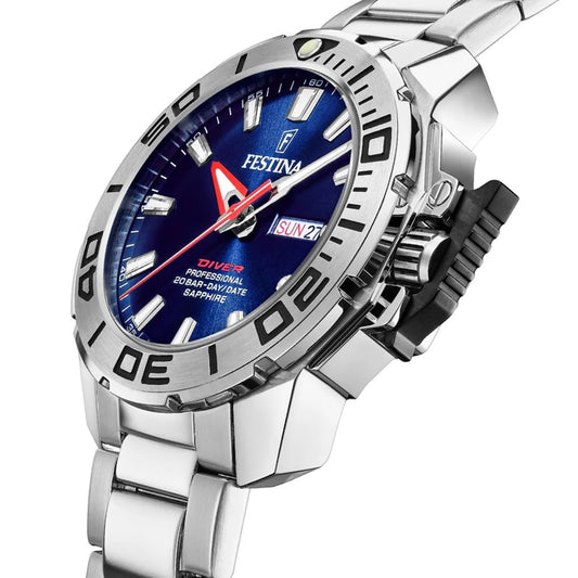 Festina Diver Professional Silver Stainless Steel Bracelet