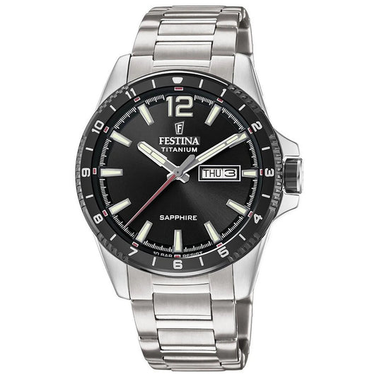 Ανδρικό Ρολόι Festina Titanium με Μαύρο Καντράν