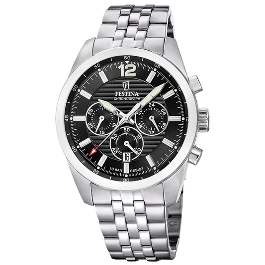 Festina Chronograph Silver Stainless Steel Bracelet