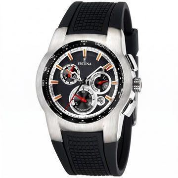 Ανδρικό Ρολόι Festina Chronograph με Μαύρο Λουράκι Σιλικόνης