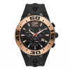 Ανδρικό Ρολόι GF Ferre Chronograph Rose Gold & Black με Μαύρο Λουράκι Σιλικόνης