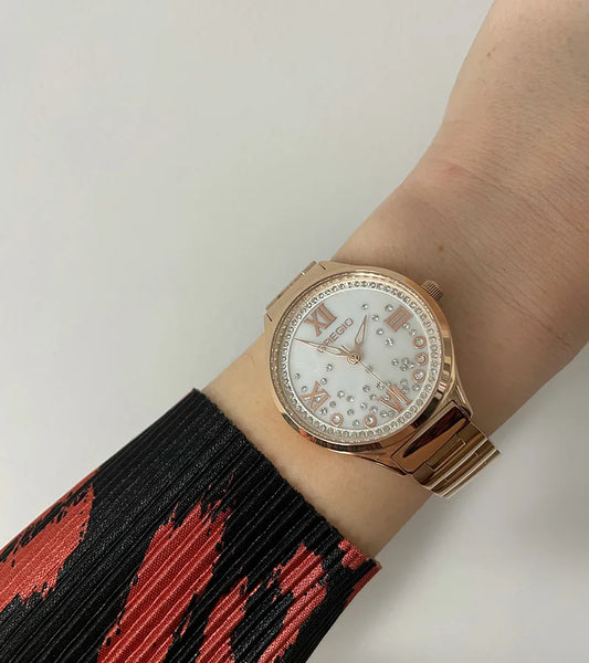 Gregio Anette Crystals Rose Gold Stainless Steel Bracelet