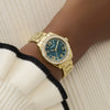 Γυναικείο Ρολόι Guess Gold Tone με Πράσινο Καντράν & Ζιργκόν
