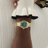 Γυναικείο Ρολόι Guess Gold Tone με Πράσινο Καντράν & Ζιργκόν