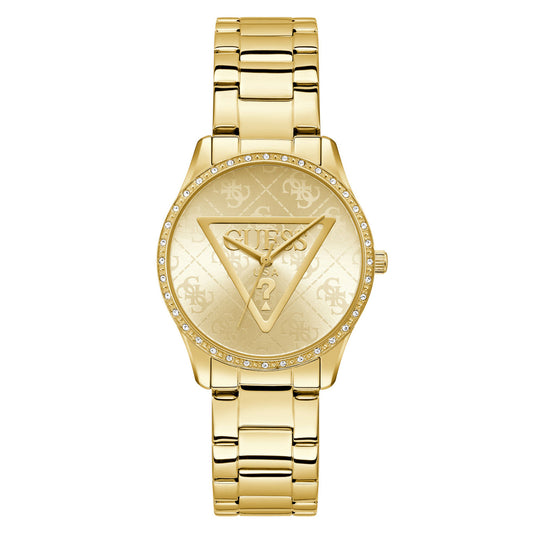 Γυναικείο Ρολόι Guess Gold Tone με Ζιργκόν