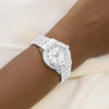 Γυναικείο Ρολόι Guess Silver Tone με Mother of Pearl Καντράν & Ζιργκόν