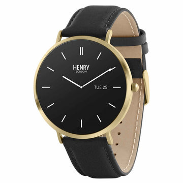 Henry London Series 65 Black Leather Strap