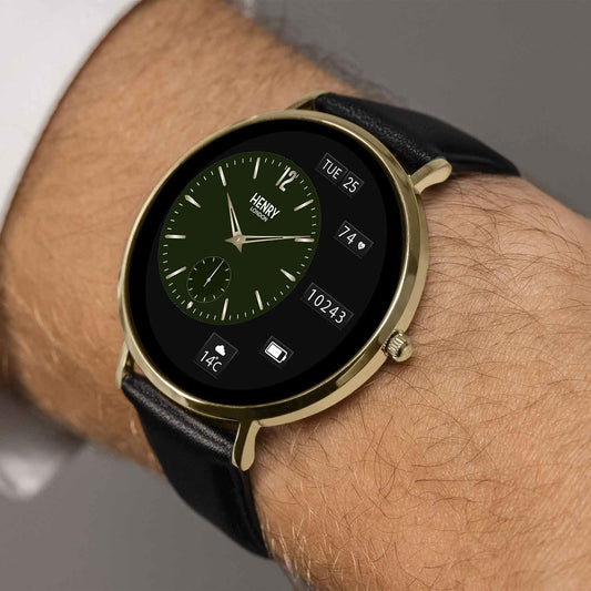 Henry London Series 65 Black Leather Strap