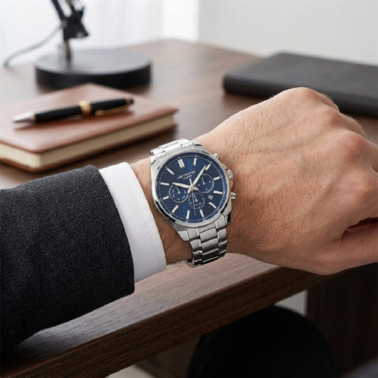 Ρολόι Ανδρικό Lee Cooper London Χρονογράφος Ασημί LC08355.390