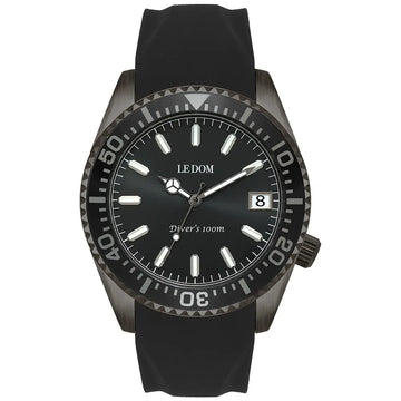 Le Dom Diver's Black Rubber Strap