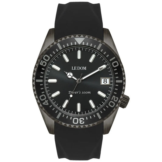 Le Dom Diver's Black Rubber Strap