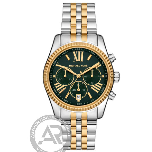 Ρολόι Γυναικείο Michael Kors Lexington Δίχρωμο με Πράσινο Καντράν και Χρονογράφο MK4984