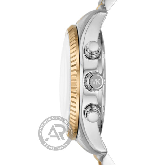 Michael Kors Lexington Crystals Chronograph Two Tone Stainless Steel Bracelet
