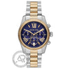 Michael Kors Lexington Crystals Chronograph Two Tone Stainless Steel Bracelet