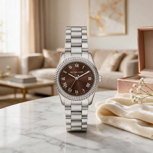 Ρολόι Γυναικείο Michael Kors Lexington Ασημί με Κρύσταλλα MK7624