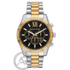 Ρολόι Ανδρικό Michael Kors Lexington Δίχρωμο Ασημί Χρυσό με Μαύρο Καντράν και Χρονογράφο MK9207