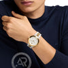 Ρολόι Ανδρικό Michael Kors Austin Δίχρωμο Ασημί Χρυσό με Ασημί Καντράν MK9274