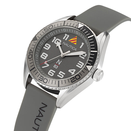 Nautica N83 Finn World Grey Rubber Strap