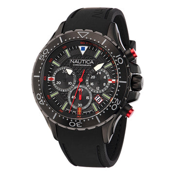 Nautica NST Chronograph Black Rubber Strap