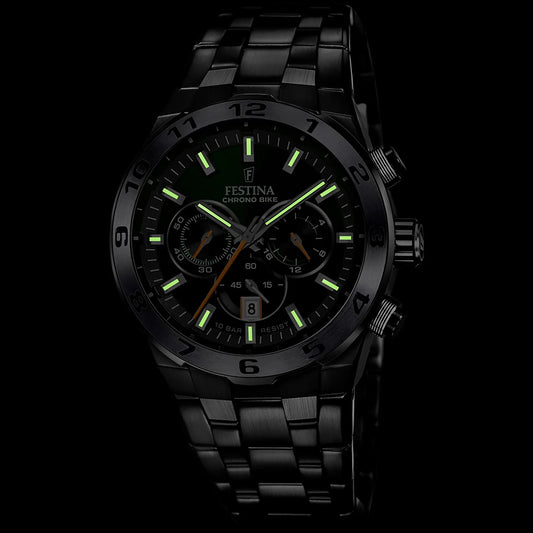 Festina Chronograph Black Stainless Steel Bracelet