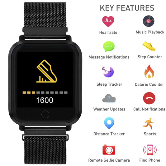 Reflex Active Black Mesh Series 06 Black Stainless Steel Bracelet