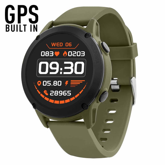 Reflex Active Series 18 Digital Smartwatch Khaki Rubber Strap
