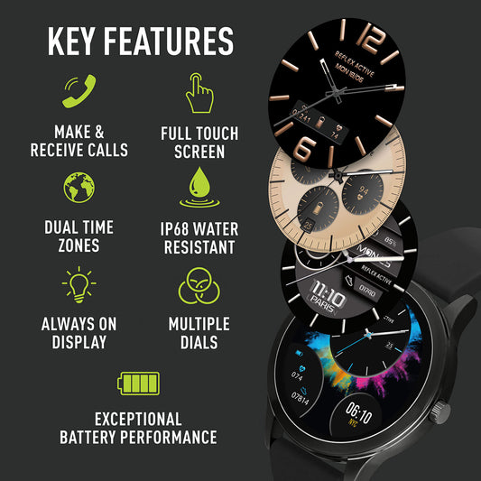 Reflex Active Series 31 Black Rubber Strap