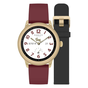 Radley London Digital Smartwatch Bordeaux Rubber Strap