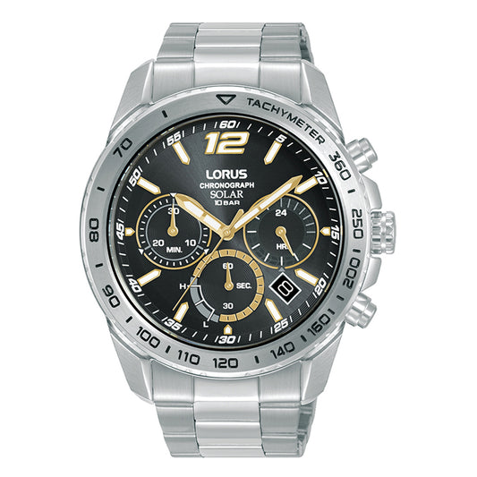 Lorus Sports Solar Chronograph Silver Stainless Steel Bracelet